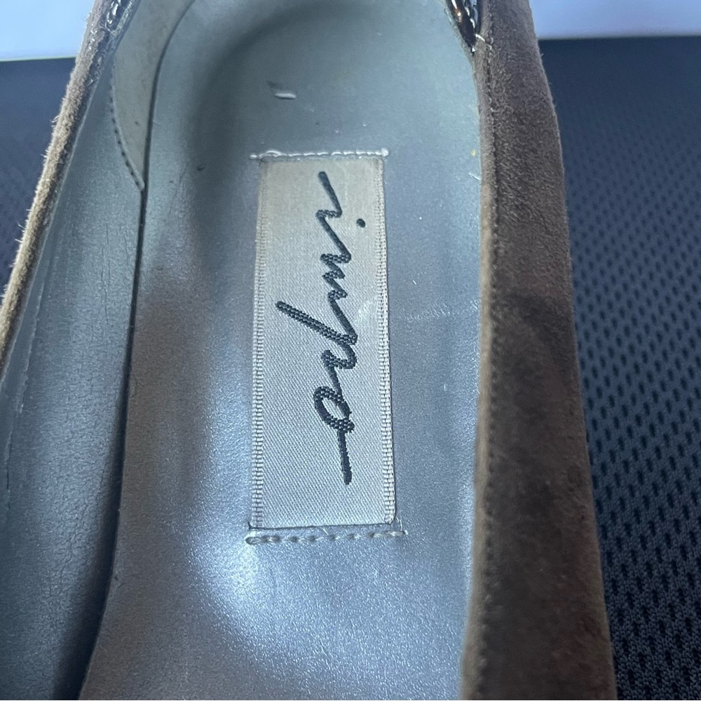 VTG Impo Loden Brown Suede & Faux Crocodile Pump Sz 7.5B US - Picture 11 of 17